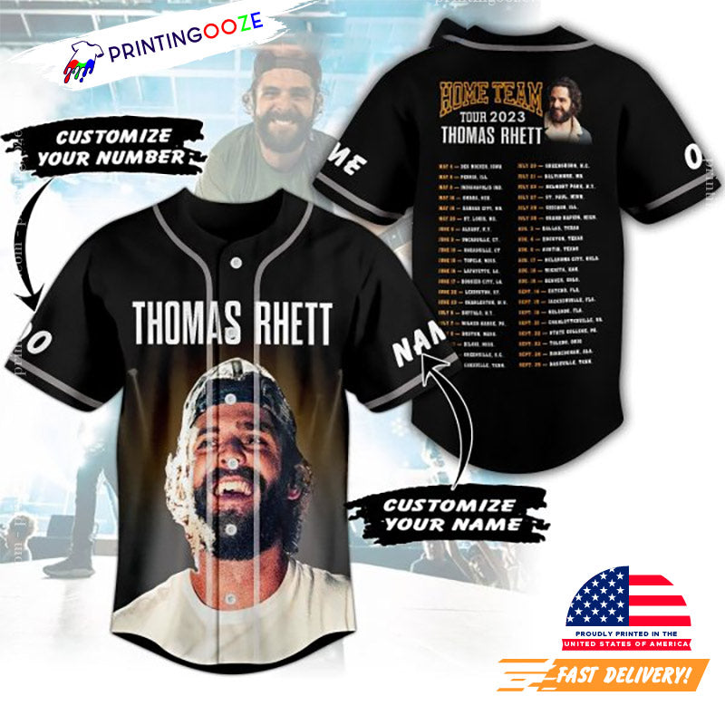 Thomas Rhett Home Team Tour 2023 Personalized Baseball Jersey baseball jersey product view 1