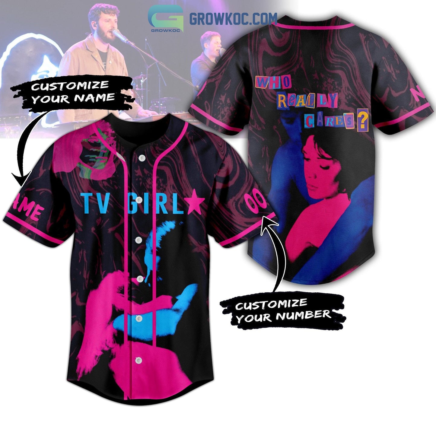 TV Girl Who Really Cares Personalized Baseball Jersey baseball jersey product view 1