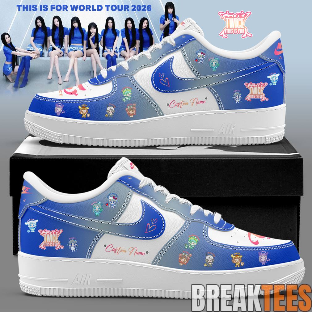TWICE This Is For World Tour 2026 Custom Air Force 1 Shoes Unisex T-shirt, Sweatshirt, Hoodie, Long Sleeve Tee - T-Shirt, Sweatshirt, Hoodie