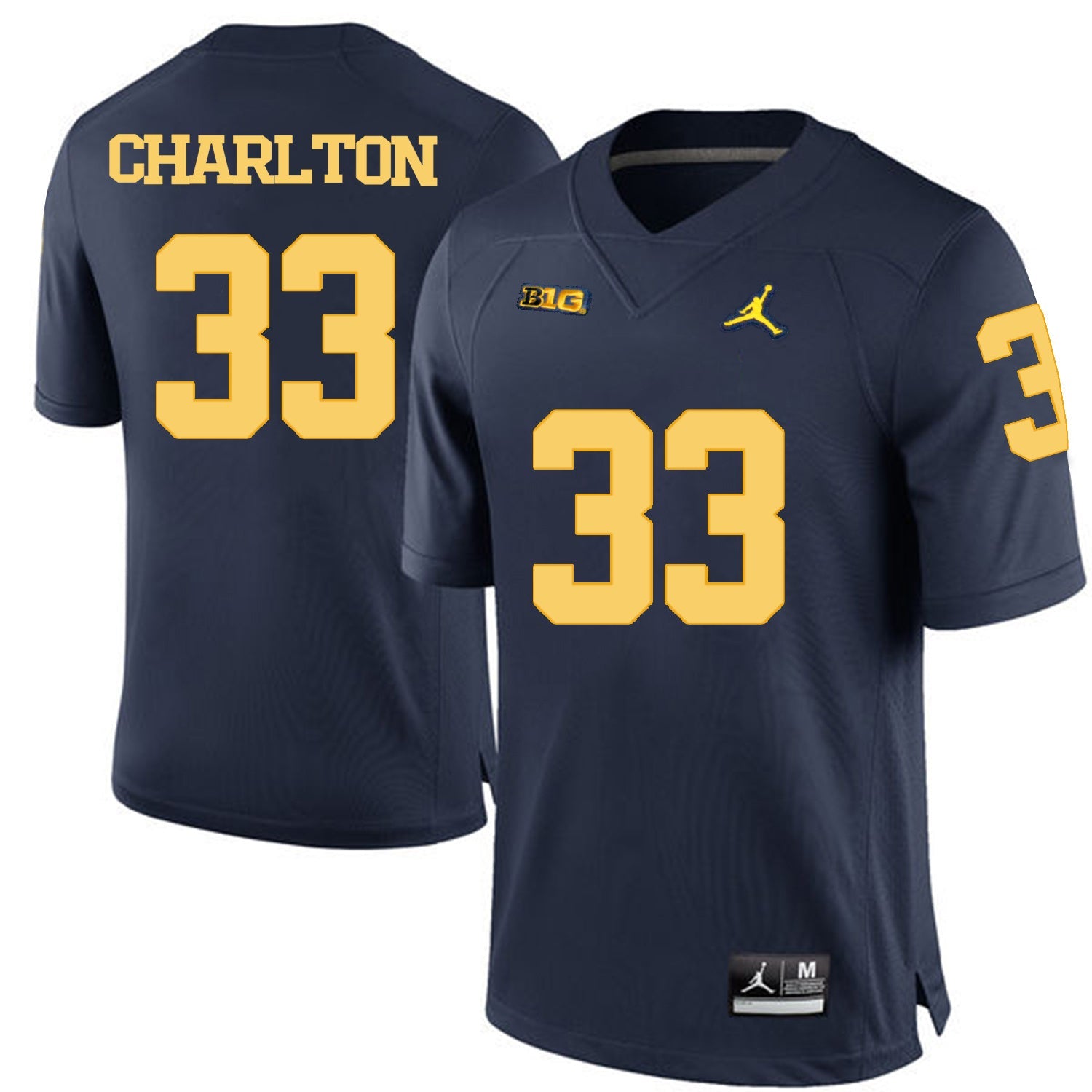 Taco Charlton 33 Navy Blue College Football Jersey football jersey product view 1