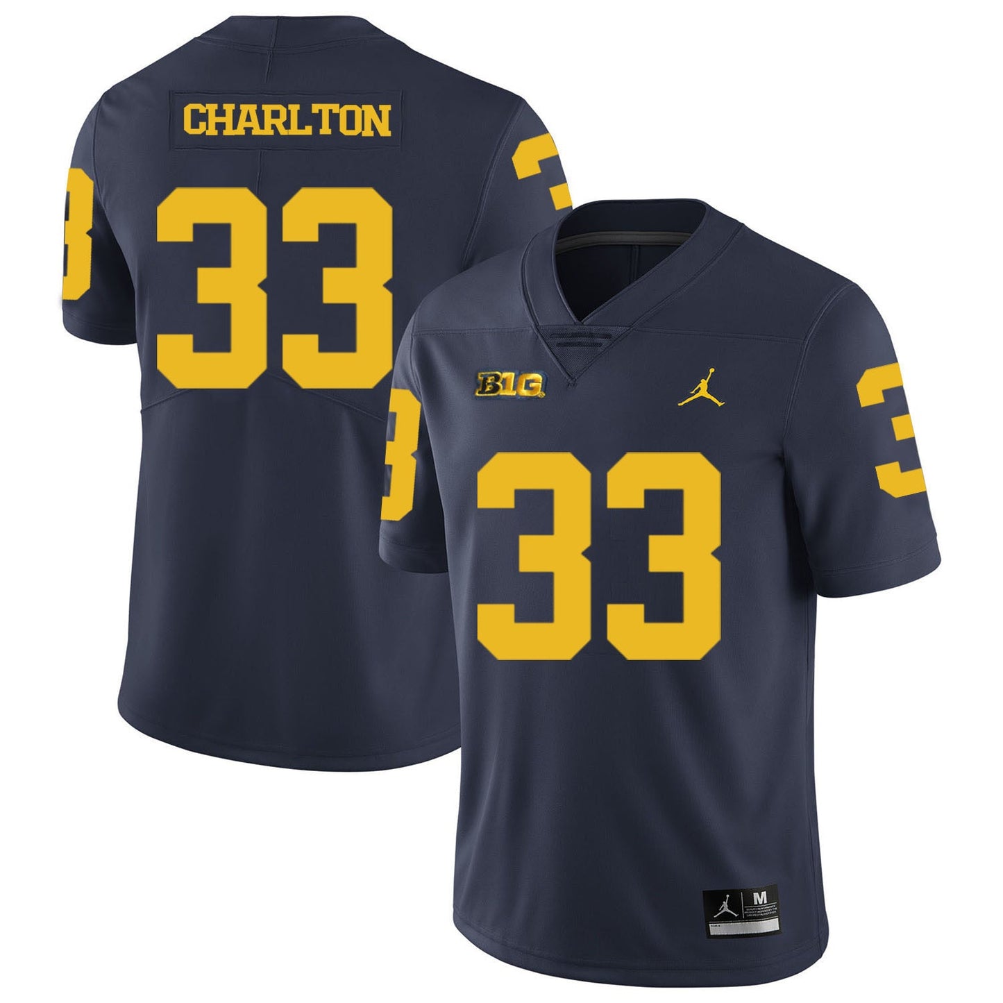 Taco charlton 33 Blue College Football Jersey football jersey product view 1