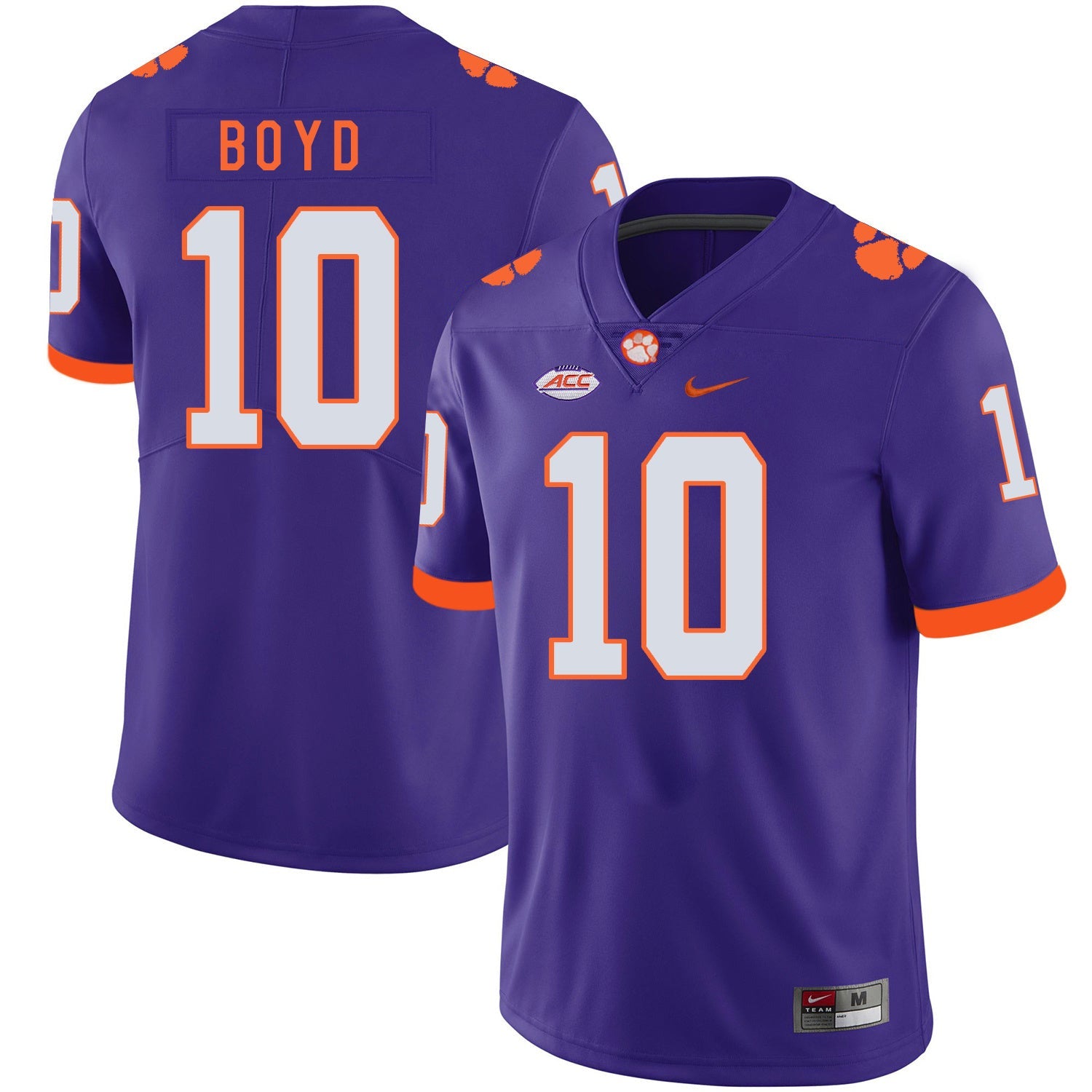 Tajh Boyd 10 Purple College Football Jersey football jersey product view 1