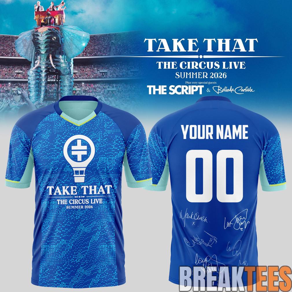 Take That x The Script The Circus Live 2026 Custom Football Jersey football jersey product view 1