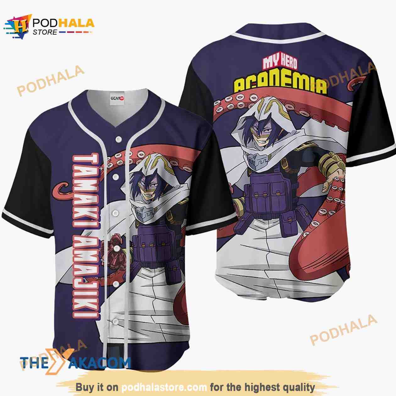 Tamaki Amajiki My Hero Academia Anime 3D Baseball Jersey Shirt baseball jersey product view 1