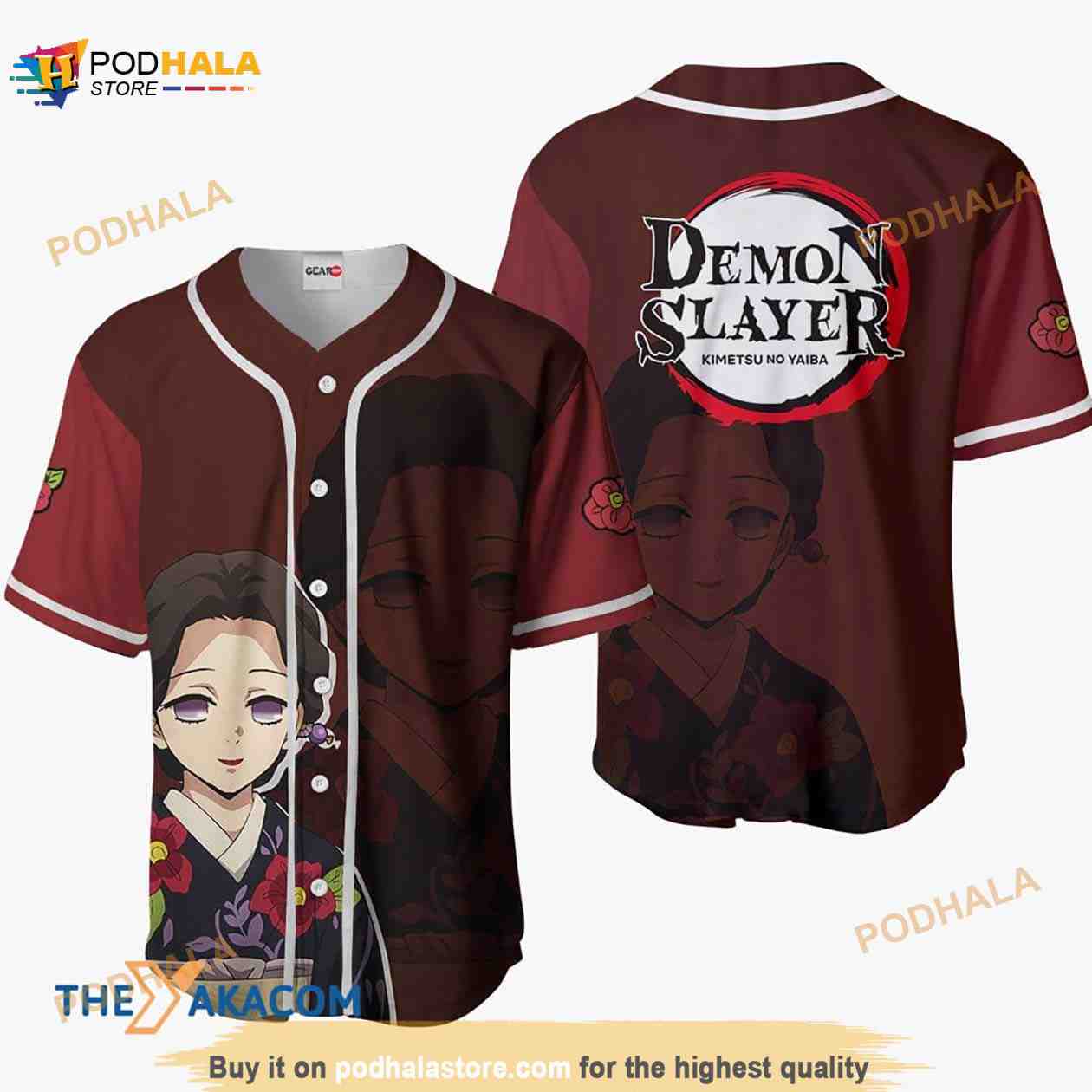 Tamayo Kimetsu Anime 3D Baseball Jersey Shirt baseball jersey product view 1