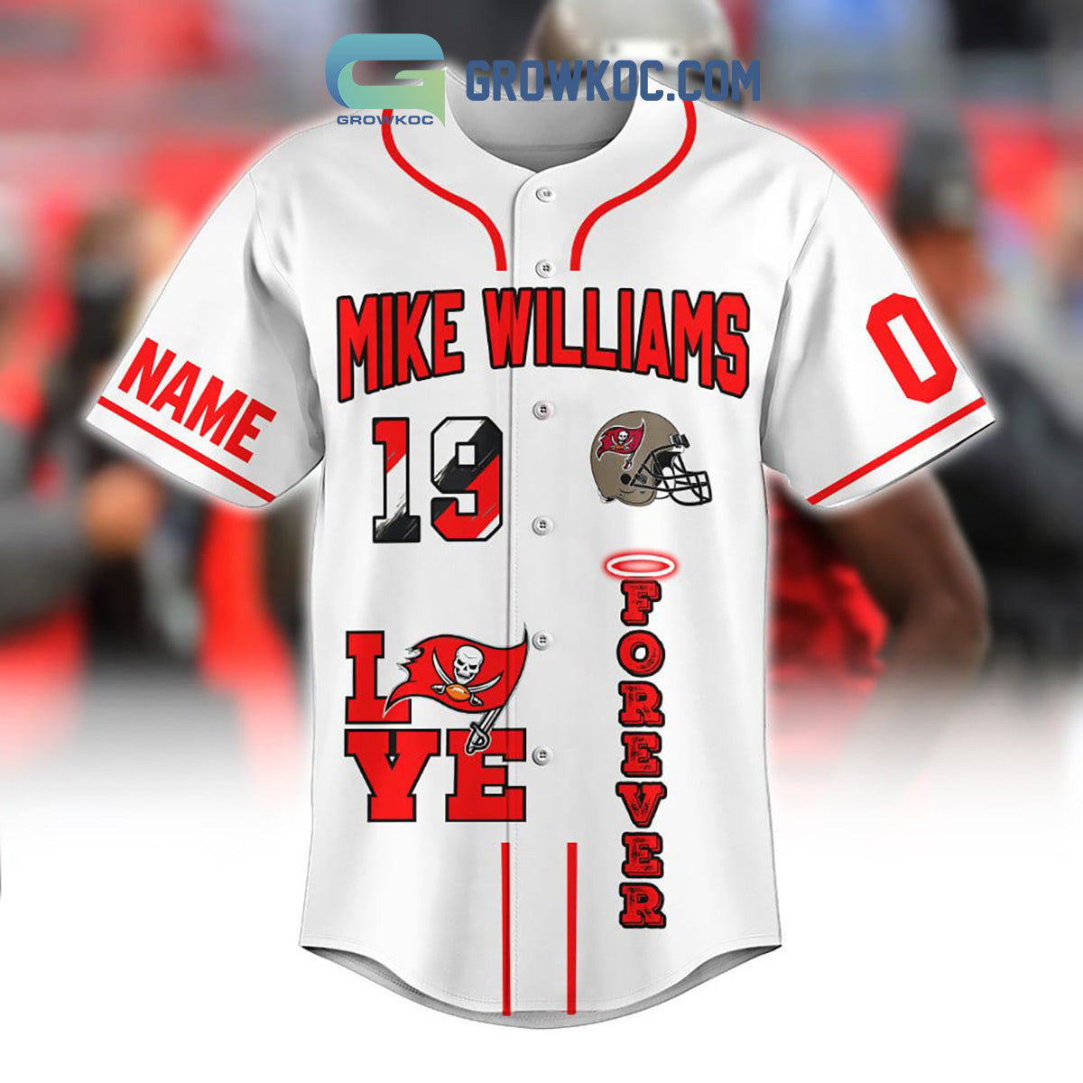 Tampa Bay Buccaneers Mike Williams 19 Forever Memories Personalized Baseball Jersey baseball jersey product view 2
