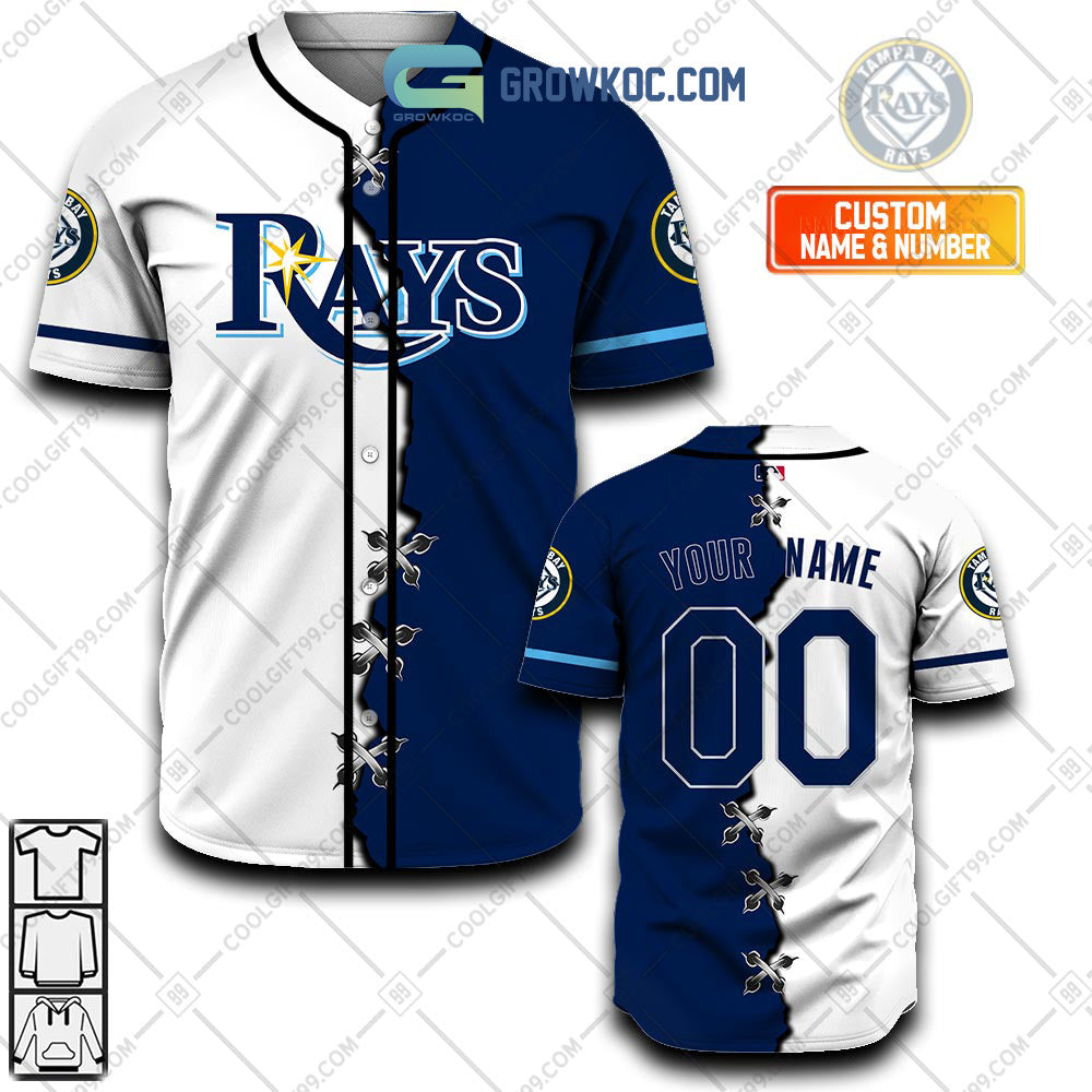 Tampa Bay Rays MLB Personalized Mix Baseball Jersey baseball jersey product view 1