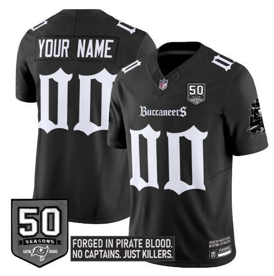 Tampa Bay Buccaneers Active Player Custom Black F.U.S.E. 'Gothic Pirate Shadows Football Jersey football jersey product view 1