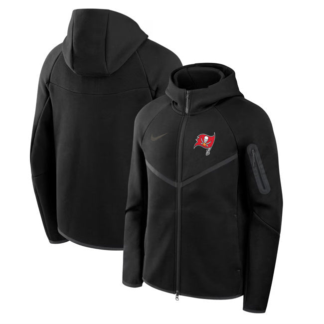 Tampa Bay Buccaneers Black Tech Fleece Full-Zip Windrunner Hoodie Football Jersey football jersey product view 1