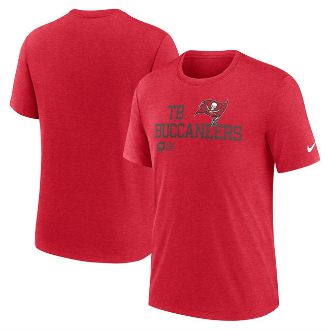 Tampa Bay Buccaneers Red Overlap Lockup Tri-Blend T-Shirt Football Jersey football jersey product view 1