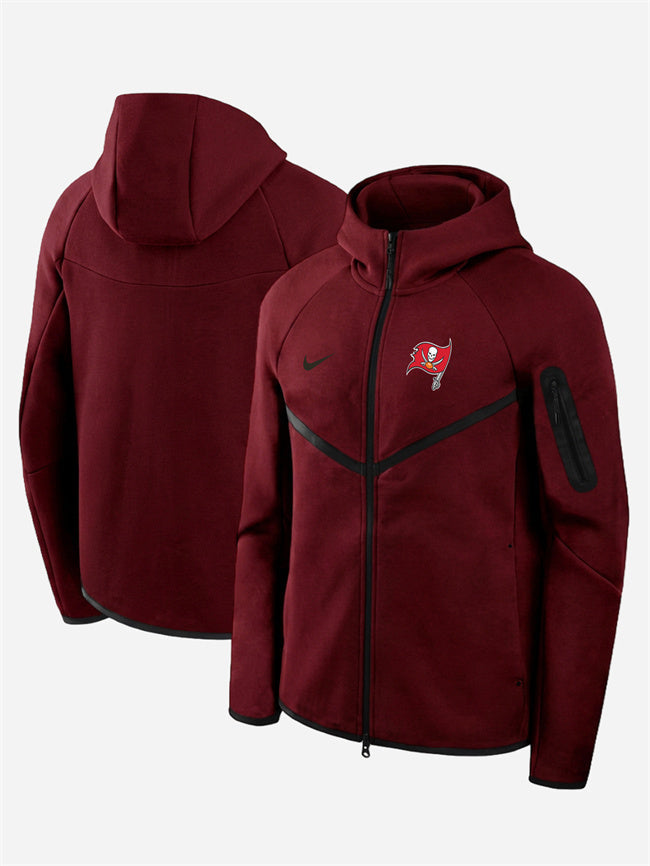 Tampa Bay Buccaneers Red Tech Fleece Full-Zip Windrunner Hoodie Football Jersey football jersey product view 1