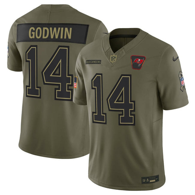 Tampa Bay Buccaneers #14 Chris Godwin Jr. Olive 2025 F.U.S.E. Salute to Service Style 1 Football Jersey football jersey product view 1