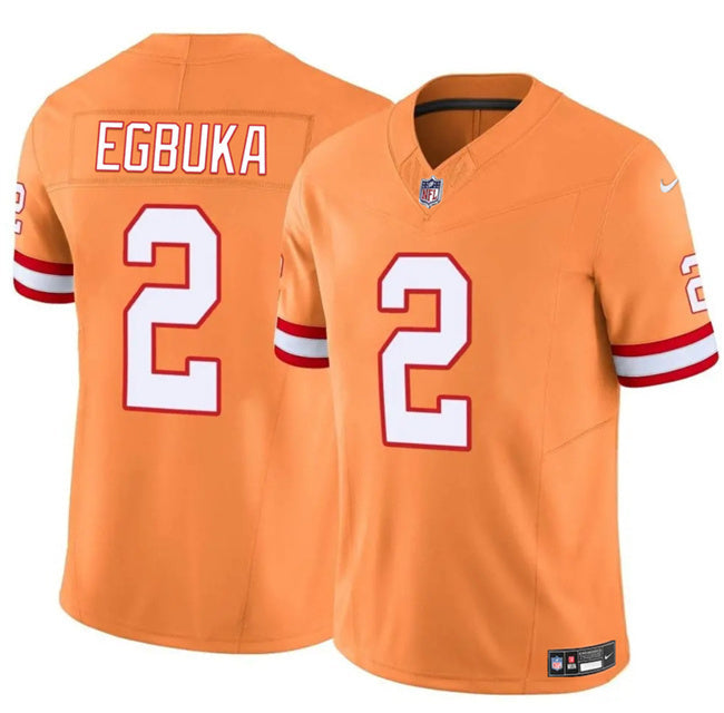 Tampa Bay Buccaneers #2 Emeka Egbuka Orange 2025 Draft F.U.S.E. Throwback Limited Football Jersey football jersey product view 1