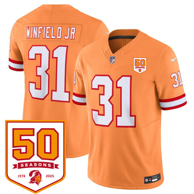 Tampa Bay Buccaneers #31 Antoine Winfield Jr. Orange 2025 F.U.S.E. 50th Anniversary Football Jersey football jersey product view 1