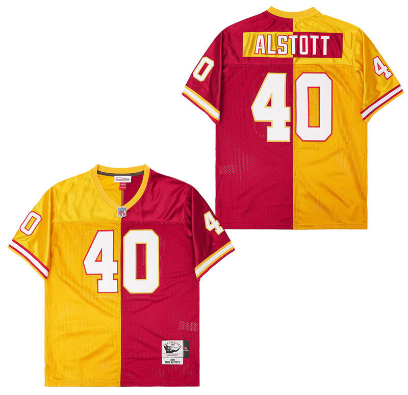 Tampa Bay Buccaneers #40 Mike Alstott Pirates Yellow Red Edition 40 # Football Jersey football jersey product view 1