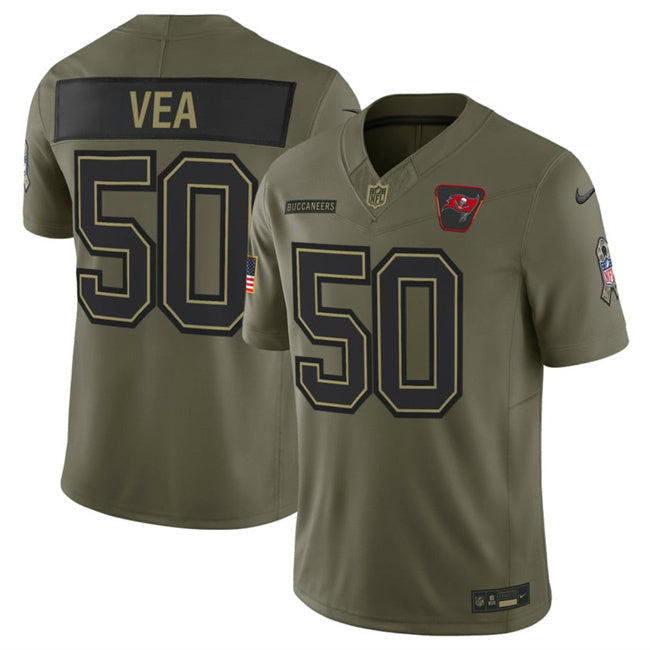 Tampa Bay Buccaneers #50 Vita Vea Olive 2025 F.U.S.E. Salute to Service Limited Style 2 Football Jersey football jersey product view 1