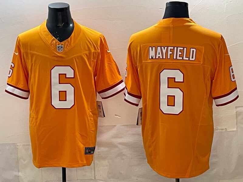 Tampa Bay Buccaneers #6 Baker Mayfield Pirates Retro V3 Football Jersey football jersey product view 1