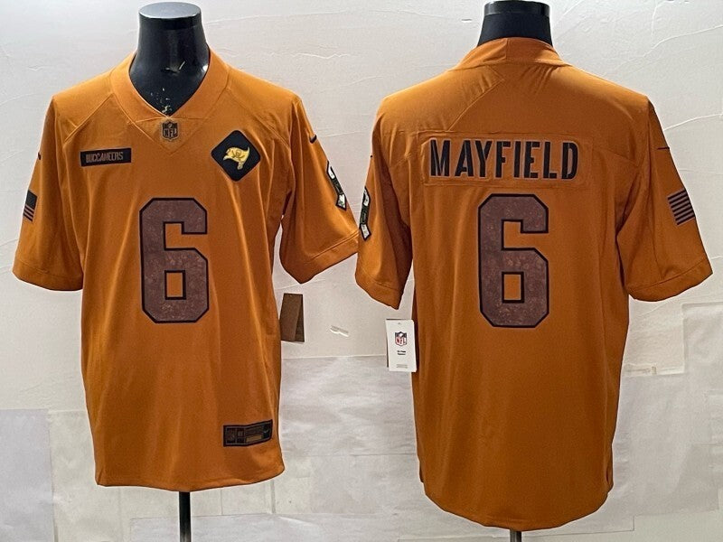 Tampa Bay Buccaneers #6 Baker Mayfield Pirates Salute Football Jersey football jersey product view 1