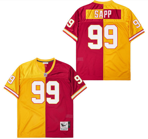 Tampa Bay Buccaneers #99 Warren Sapp Pirates Yellow Red Edition 99 # Football Jersey football jersey product view 1