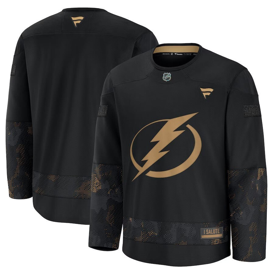 Tampa Bay Lightning 2024 Military Appreciation Practice Jersey - Black Hockey Jersey hockey jersey product view 1