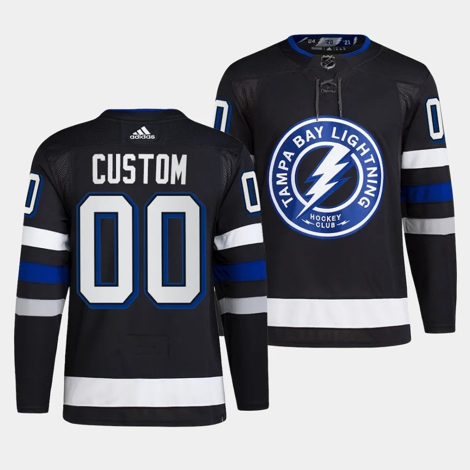 Tampa Bay Lightning Custom 2023-24 Alternate Black Style 2 Hockey Jersey hockey jersey product view 1
