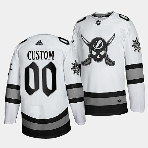 Tampa Bay Lightning Custom Gasparilla inspired White Limited Edition Jersey Hockey Jersey hockey jersey product view 1