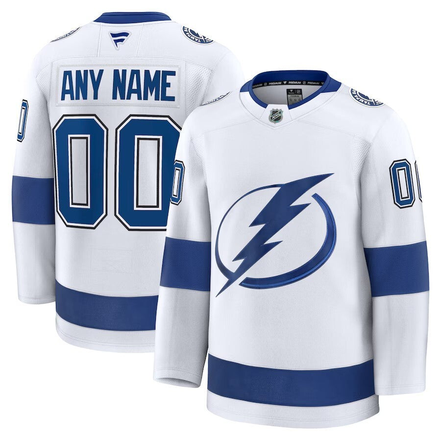 Tampa Bay Lightning Fanatics Away Premium Custom Jersey - White Hockey Jersey hockey jersey product view 1