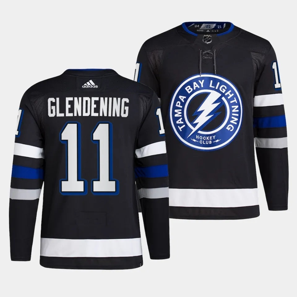 Tampa Bay Lightning #11 Luke Glendening 2023-24 Alternate Black Hockey Jersey hockey jersey product view 1
