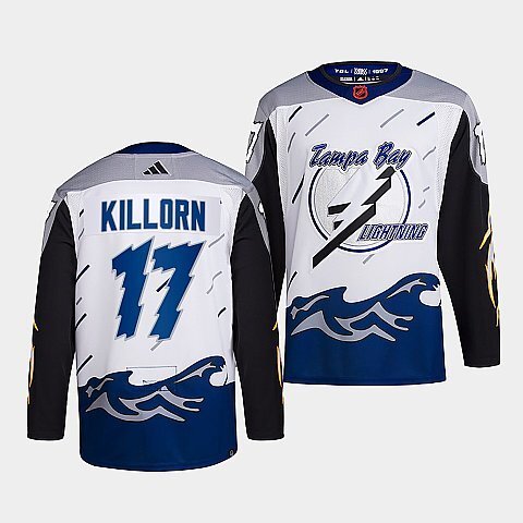 Tampa Bay Lightning #17 alex-killorn-white-2022reverse-retro-2.0-authentic-primegreen-jersey hockey jersey product view 1