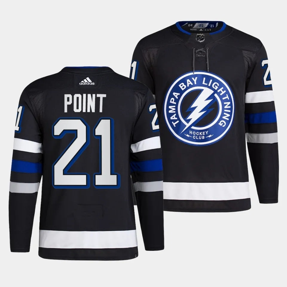 Tampa Bay Lightning #21 Brayden Point 2023-24 Alternate Black Style 2 Hockey Jersey hockey jersey product view 1