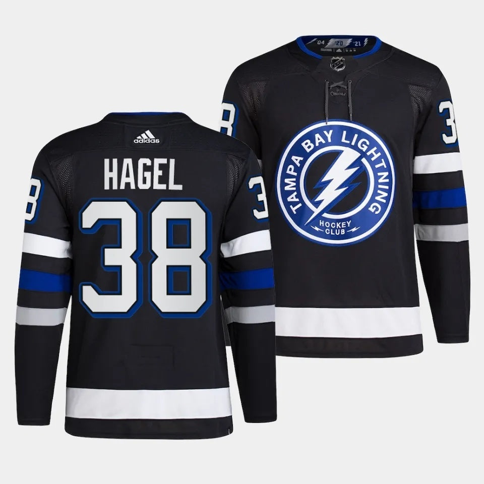Tampa Bay Lightning #38 Brandon Hagel 2023-24 Alternate Black Style 2 Hockey Jersey hockey jersey product view 1