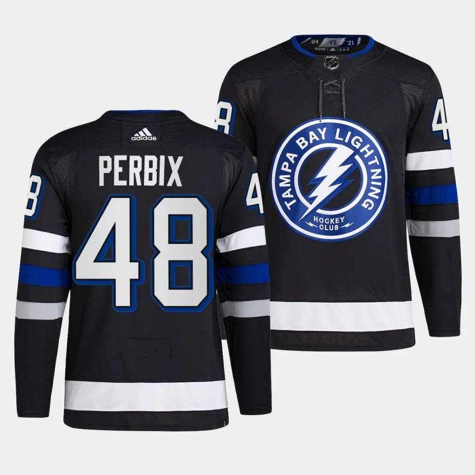Tampa Bay Lightning #48 Nick Perbix 2023-24 Alternate Black Style 2 Hockey Jersey hockey jersey product view 1