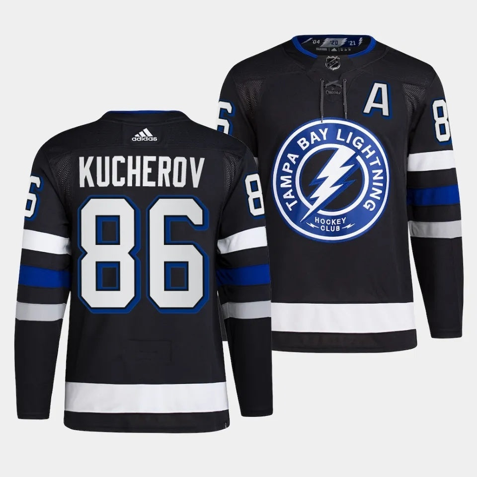 Tampa Bay Lightning #86 Nikita Kucherov 2023-24 Alternate Black Style 2 Hockey Jersey hockey jersey product view 1