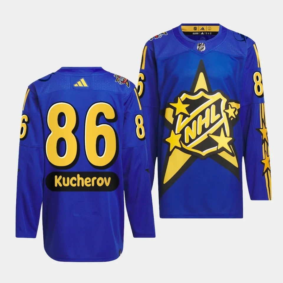 Tampa Bay Lightning #86 Nikita Kucherov 2024 NHL All-Star Game Blue Jersey Style 1 Hockey Jersey hockey jersey product view 1