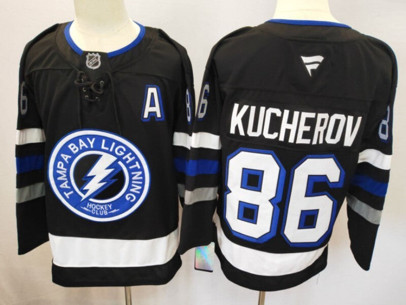 Tampa Bay Lightning #86 Nikita Kucherov Lightning Style 1 Hockey Jersey hockey jersey product view 1
