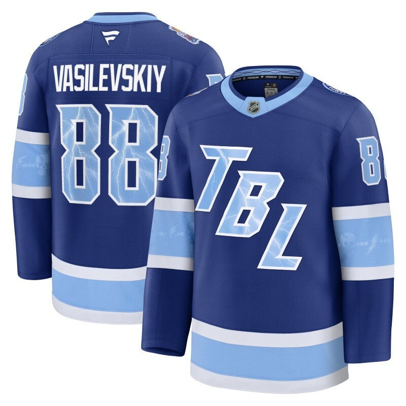 Tampa Bay Lightning #88 Andrei Vasilevskiy 2026 NHL Stadium Series Premium Jersey - Blue Hockey Jersey hockey jersey product view 1