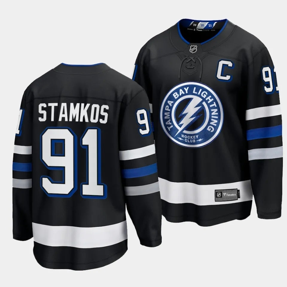 Tampa Bay Lightning #91 Steven Stamkos 2023-24 Alternate Black Style 1 Hockey Jersey hockey jersey product view 1