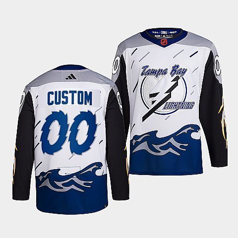 Tampa Bay Lightning #custom-white-2022reverse-retro-2.0-authentic-primegreen-jersey Hockey Jersey hockey jersey product view 1