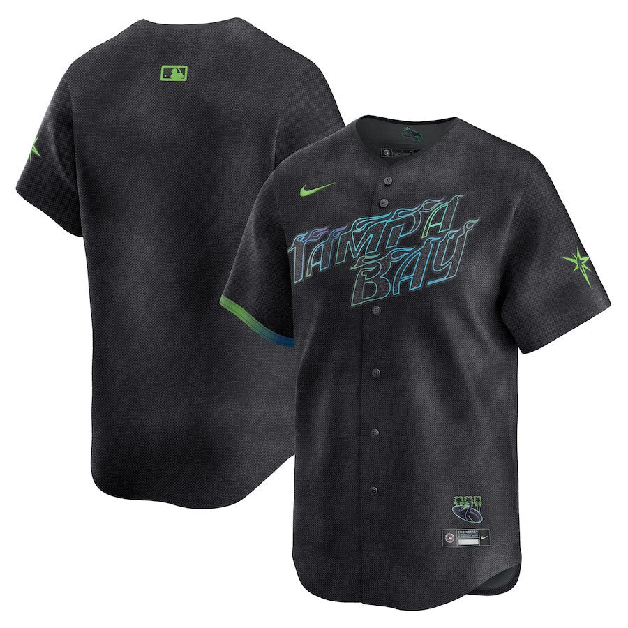 Tampa Bay Rays 2024 City Connect Limited Men Jersey - Charcoal Baseball Jersey baseball jersey product view 1