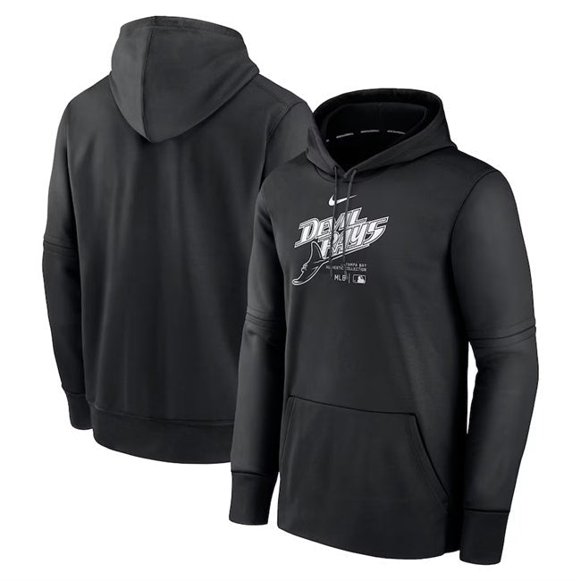 Tampa Bay Rays Black Collection Practice Performance Pullover Hoodie Baseball Jersey baseball jersey product view 1