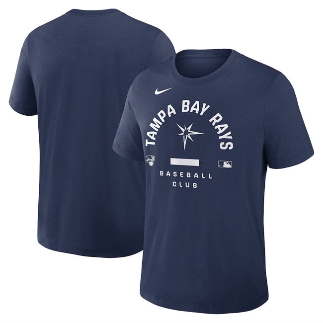 Tampa Bay Rays Navy Collection Early Work Tri-Blend Dri-FIT T-Shirt Baseball Jersey baseball jersey product view 1