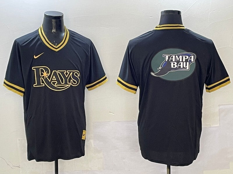 Tampa Bay Rays Rays Black Gold Adult Style 1 Baseball Jersey baseball jersey product view 1