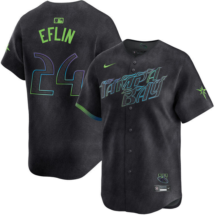 Tampa Bay Rays #24 Zach Eflin City Connect Limited Jersey Baseball Jersey baseball jersey product view 1