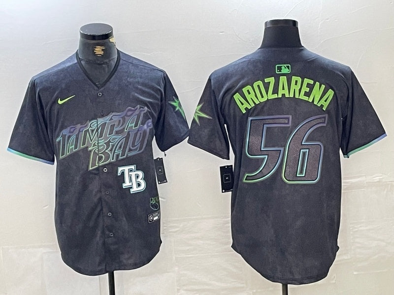 Tampa Bay Rays #56 Randy Arozarena Rays City Style 1 Baseball Jersey baseball jersey product view 1