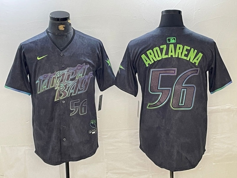Tampa Bay Rays #56 Randy Arozarena Rays City Style 5 Baseball Jersey baseball jersey product view 1