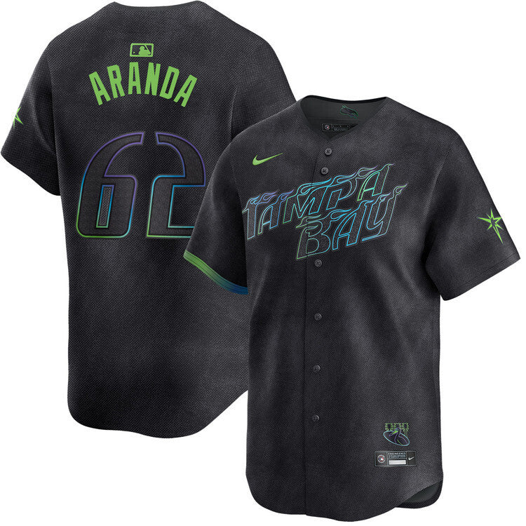 Tampa Bay Rays #62 Jonathan Aranda City Connect Limited Jersey Baseball Jersey baseball jersey product view 1