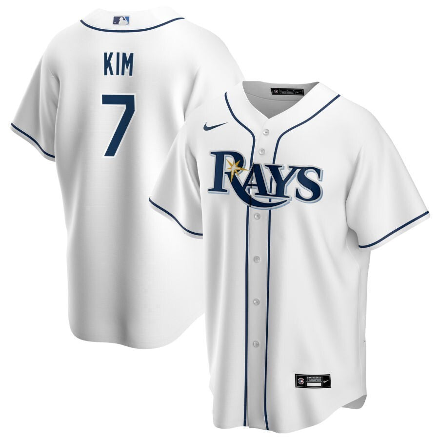 Tampa Bay Rays #7 Ha-Seong Kim White Style 1 Baseball Jersey baseball jersey product view 1