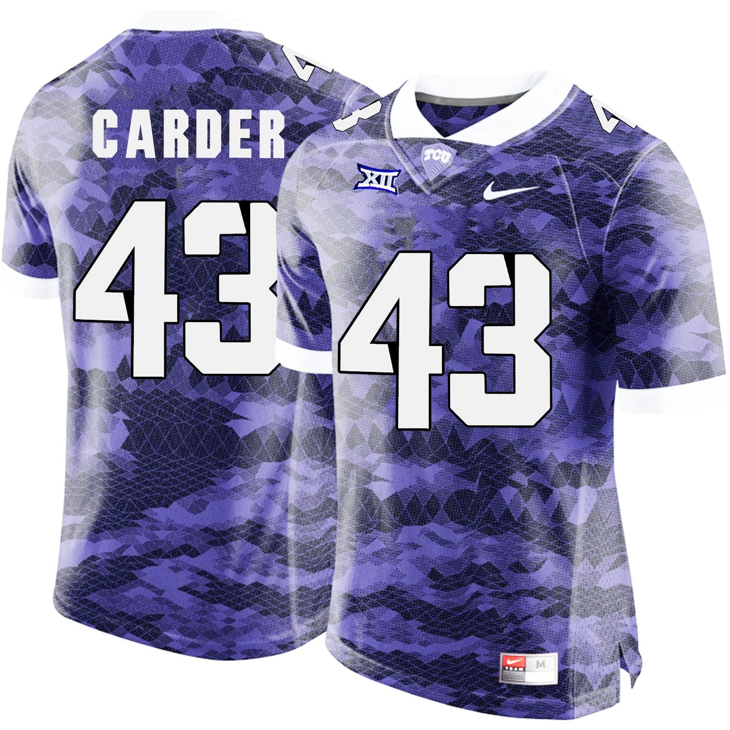 Tank Carder 43 Purple College Football Jersey football jersey product view 1