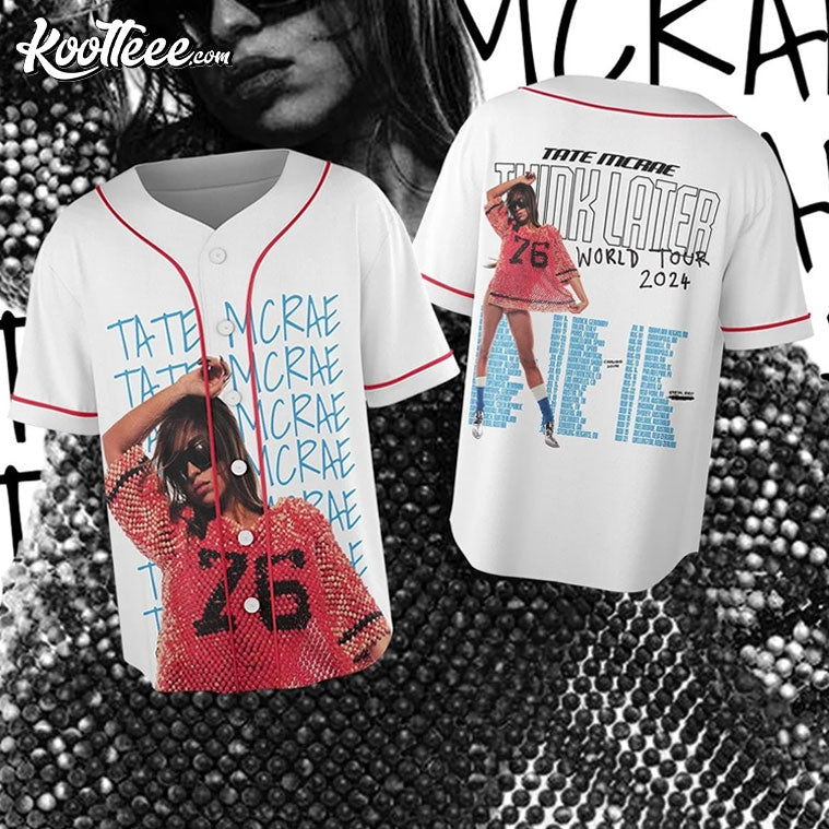 Tate McRae Think Later World Tour 2024 Baseball Jersey baseball jersey product view 1