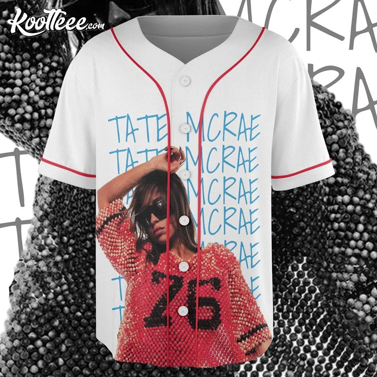 Tate McRae Think Later World Tour 2024 Baseball Jersey baseball jersey product view 2